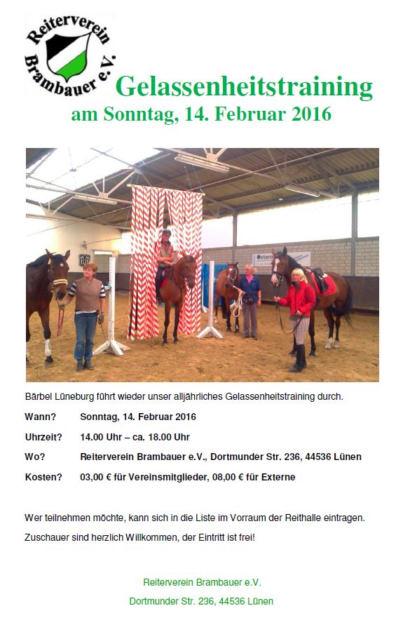 Gelassenheitstraining am 14.02.2016