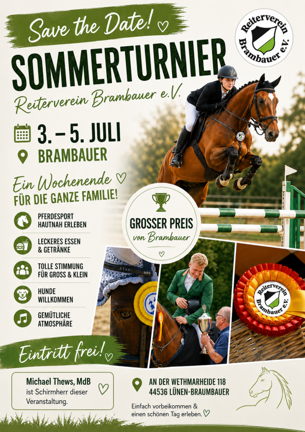 Großes Sommerturnier vom 03. bis 05. Juli 2026